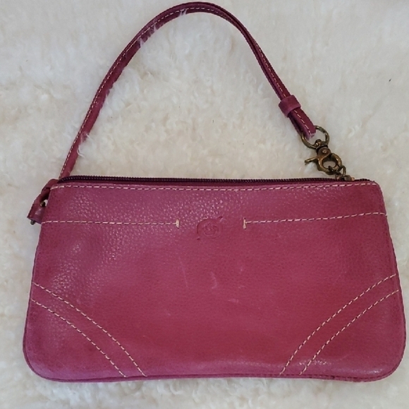 Red Leather Wristlet 4 X 7 Bag - Picture 2 of 9